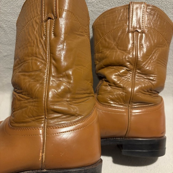 Justin Basic Roper Tan Boots size 7.5 C style L3884 - Picture 8 of 8